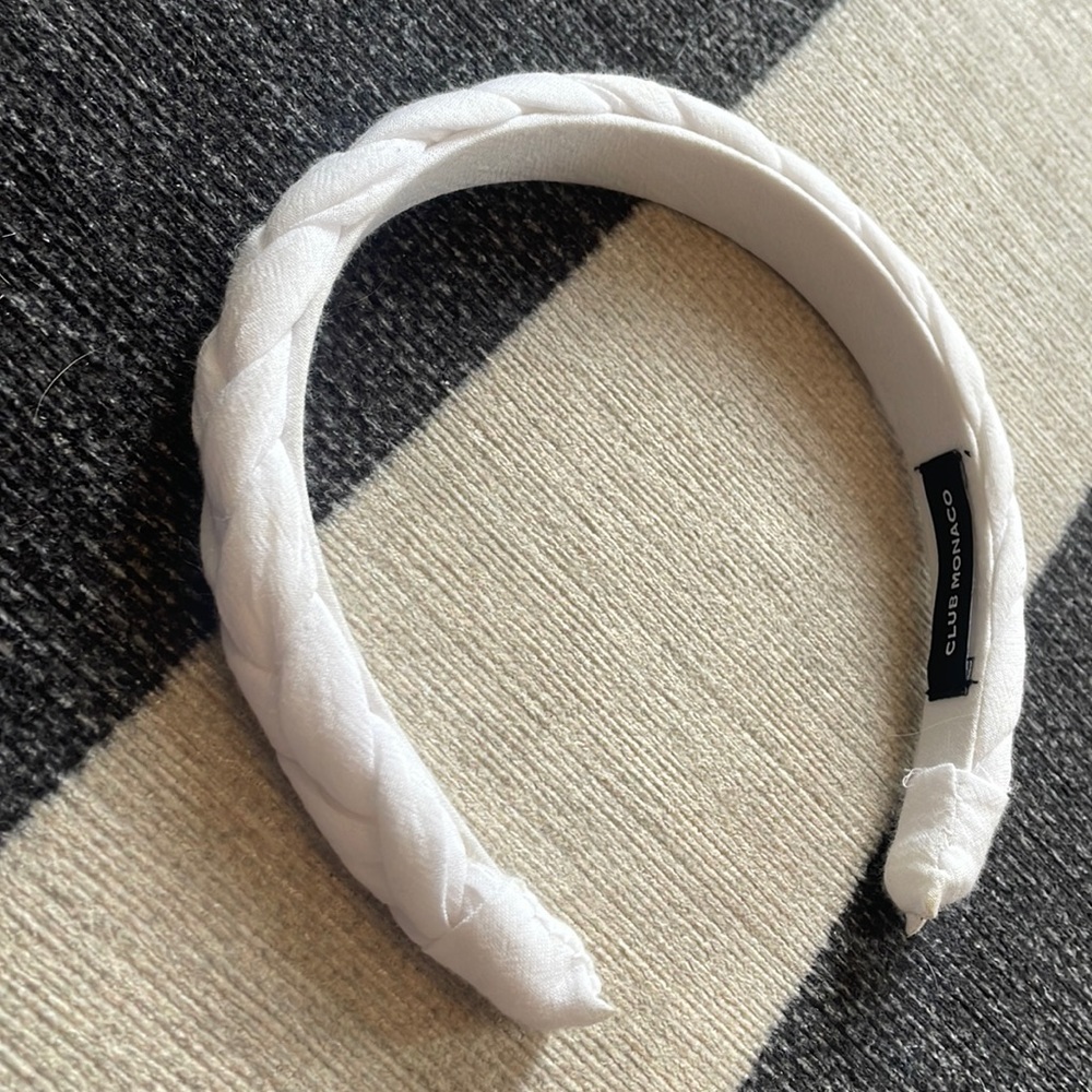 Club Monaco White Braided Headband